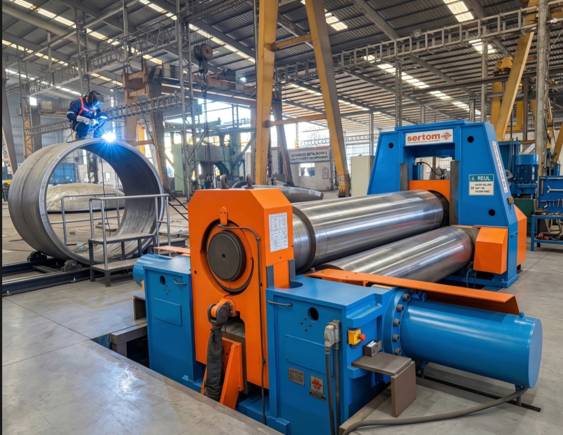 ICEM Sertom 3-Roll Plate Bending Machine at Wada